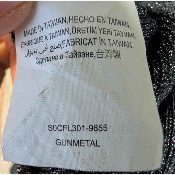 VTG Y2K Bebe Bandage Baddie Glam Black Silver Metallic Shimmer Zipper Dress Med - Picture 8 of 9